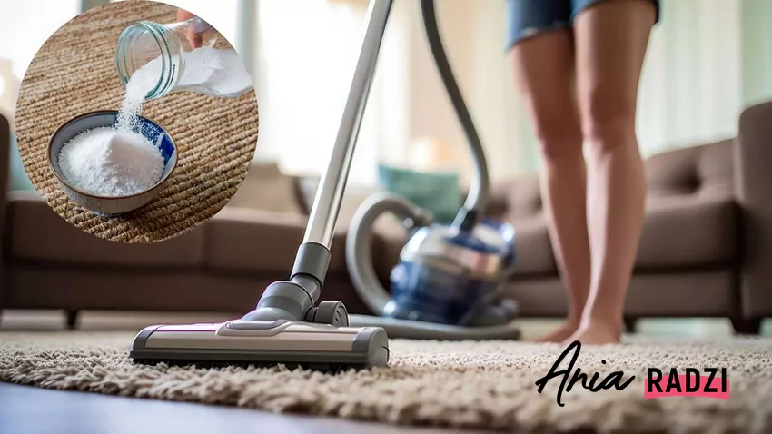 Odkurzanie dywanu z sodą