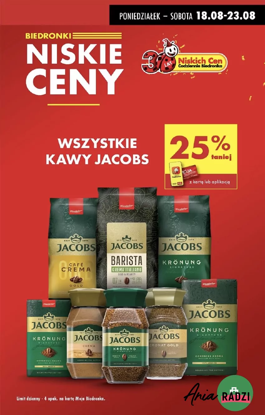 Wszystkie kawy Jacobs tańsze aż o 25% Promocje w Biedronce