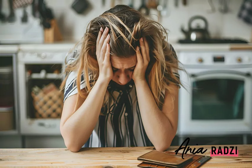 kobieta trzyma się za głowę