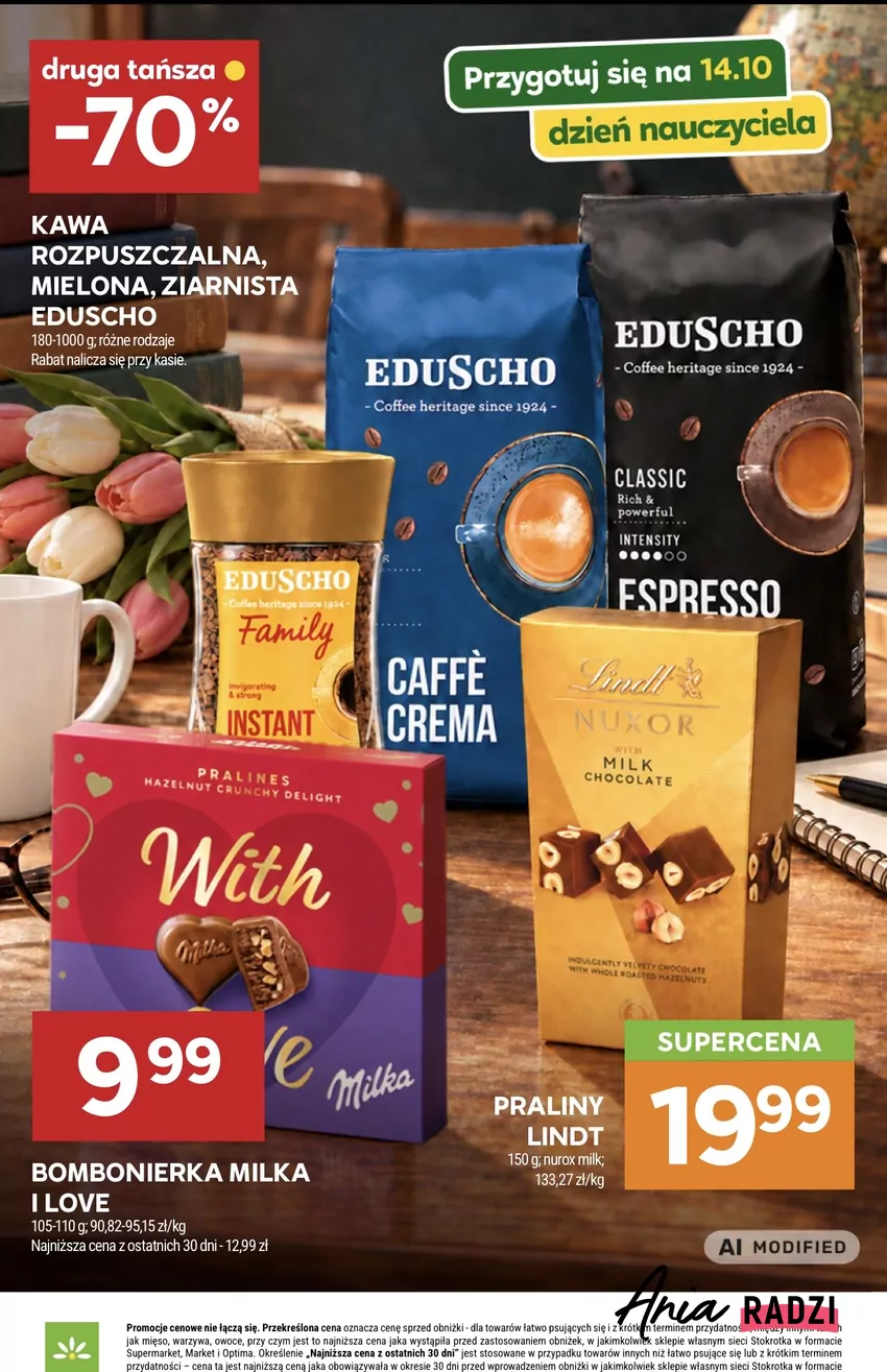 Wszystkie kawy marki Eduscho (180-1000 g) w promocji: "druga tańsza -70%" Promocje w Stokrotce