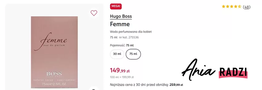Woda perfumowana dla kobiet w mocno obniżonej cenie Rossmann - gazetka