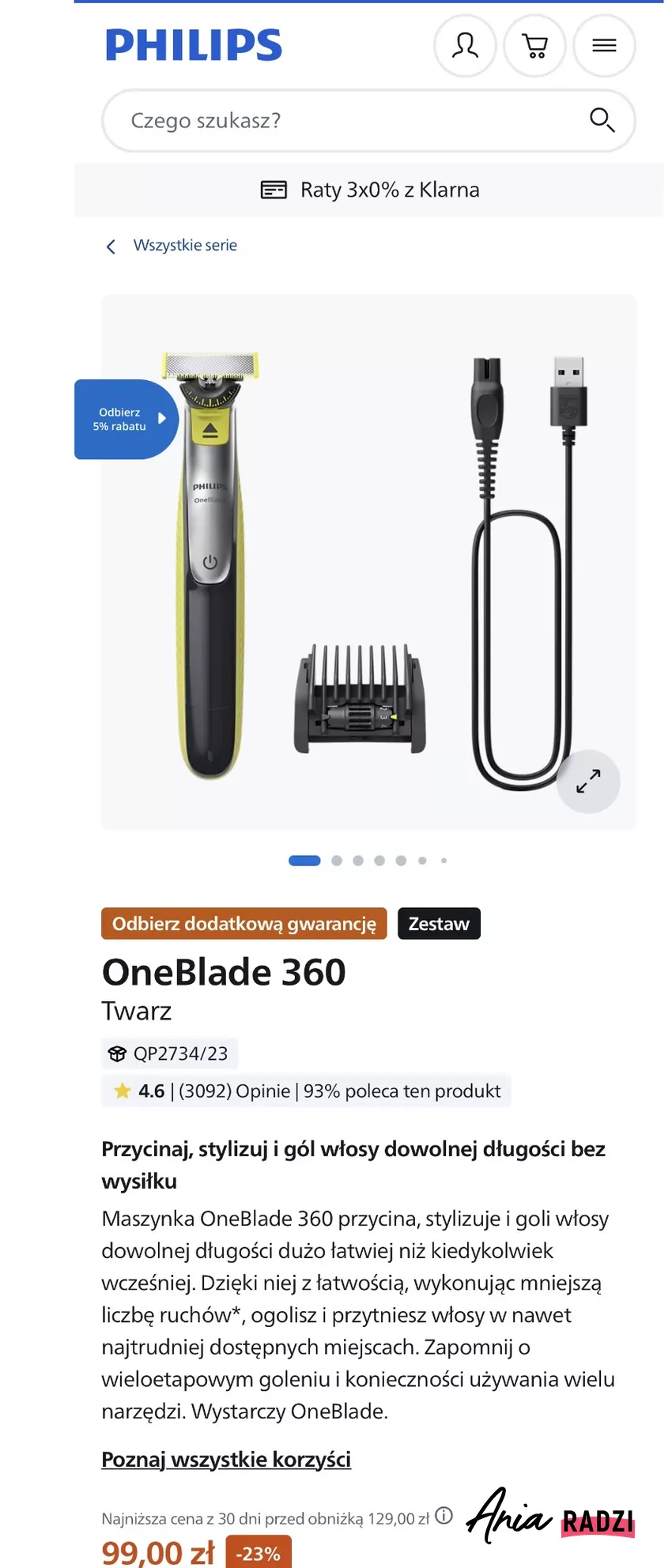 Golarkę One Blade kupisz teraz za jedyne 99 zł Promocja na Philips One Blade