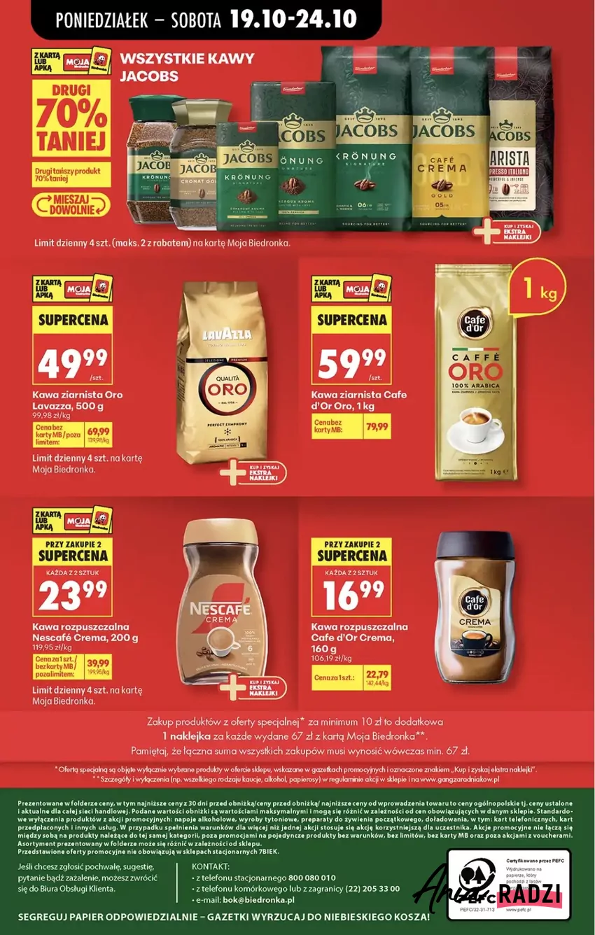 Wszystkie kawy Jacobs w promocji "drugi 70% taniej" Promocje w Biedronce