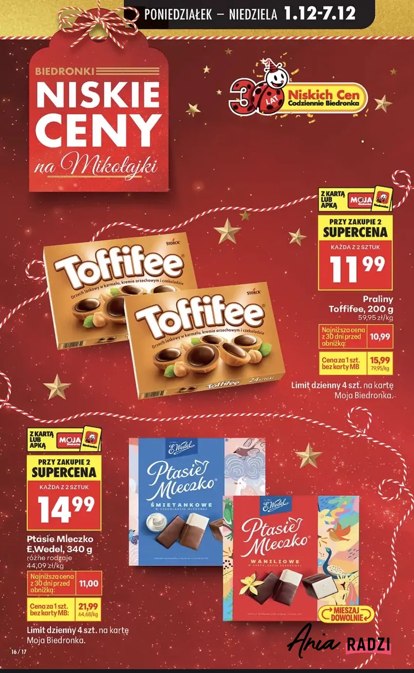 Ptasie Mleczko od Wedla dostępne jest jeszcze przez kilka dni w cenie 14,99 zl/opakowanie Promocje w Biedronce