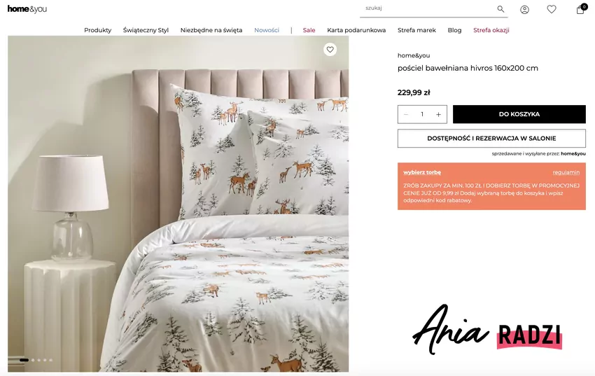 Pościel świąteczna z home&you, fot. home-you.com/pl Pościel świąteczna z home&you