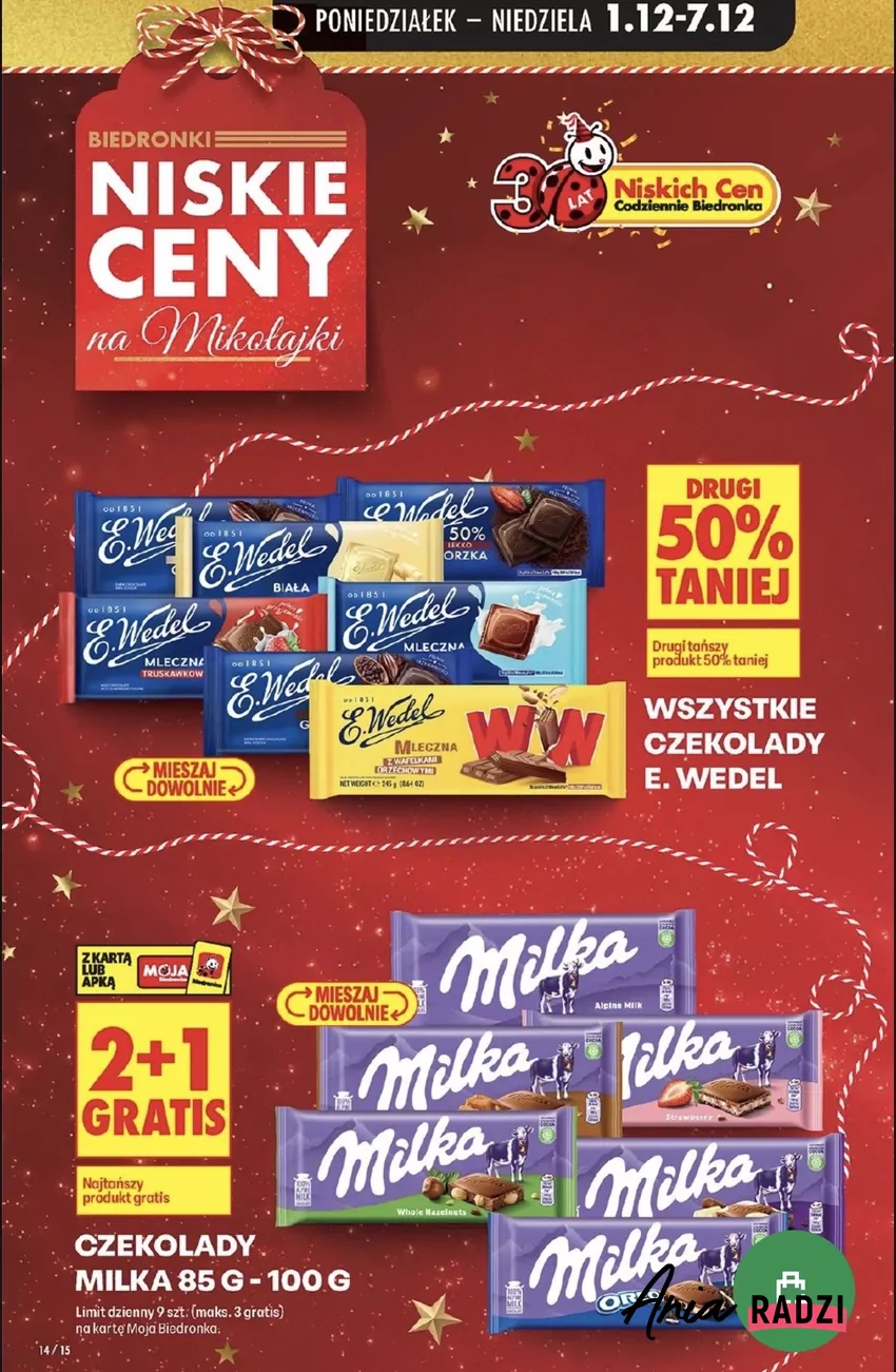 Spora ilość czekolad w gazetce jest na przecenie Promocje w Biedronce