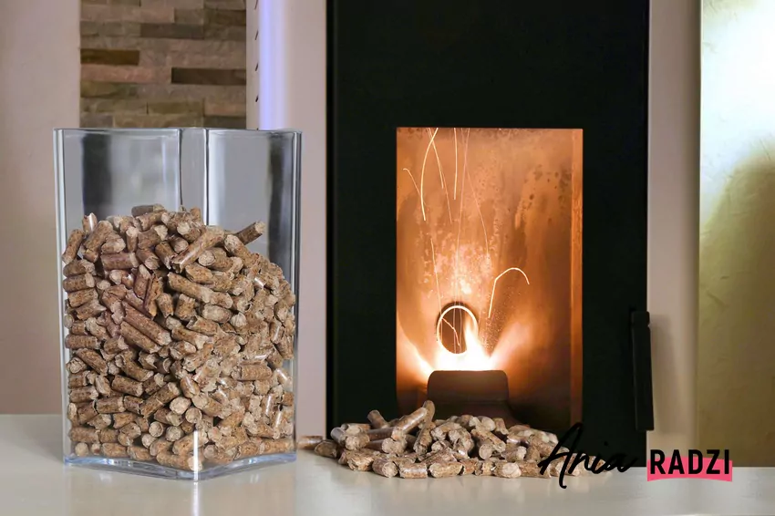 Nowoczesne kotły na pellet nie zajmują dużo miejsca i wyglądają estetycznie Nowoczesny kominek na pellet