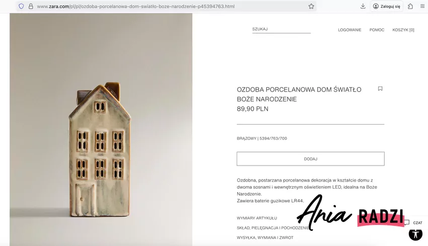 Domek ceramiczny LED z Zara Home, fot. zara.com/pl Domek ceramiczny LED z Zara Home