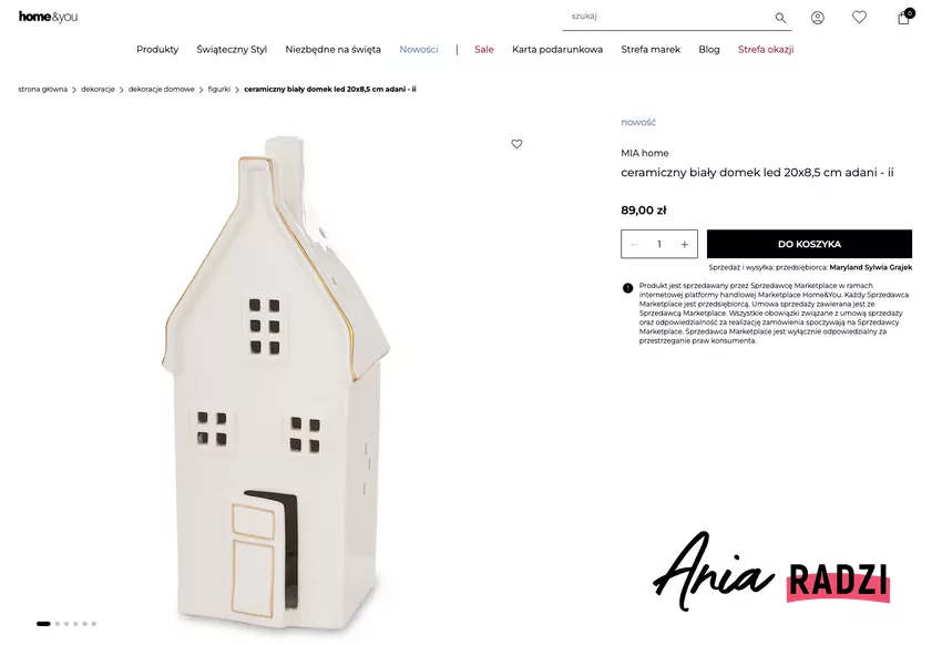 Domek ceramiczny LED z Home&You, fot. home-you.com/pl Domek ceramiczny LED z Home&You