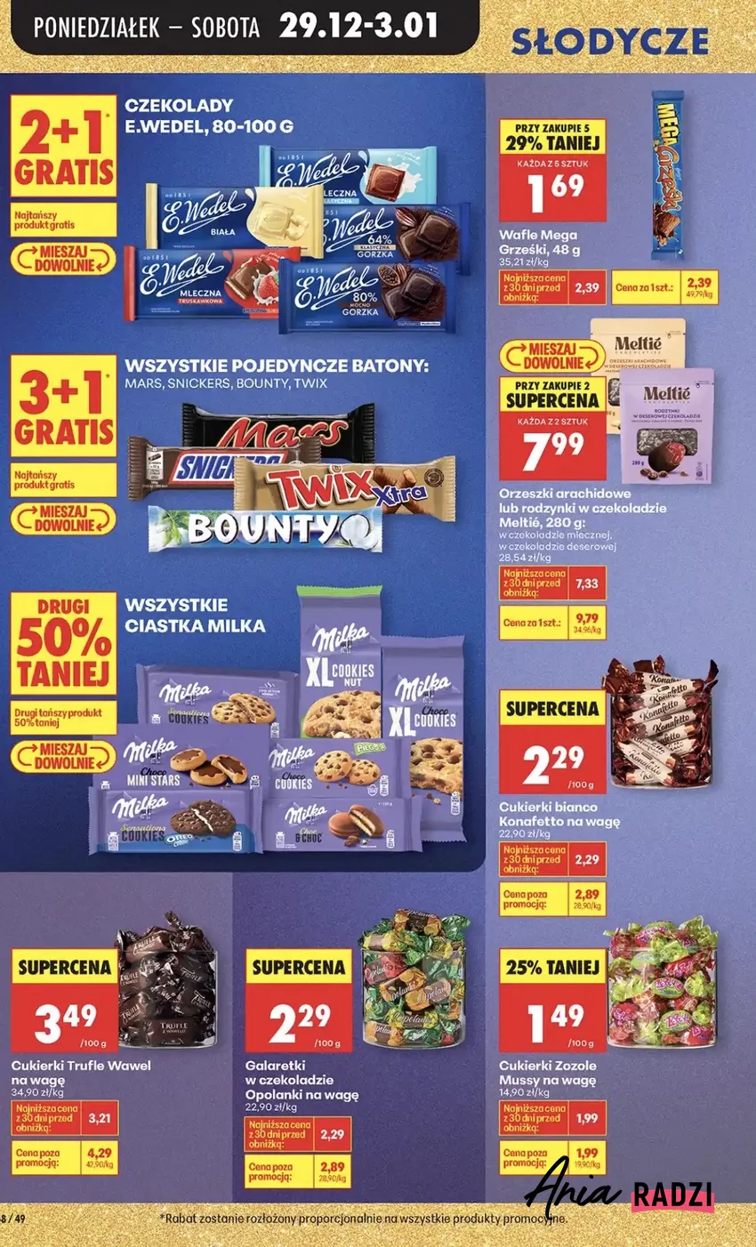 Czekolady E.Wedel mają aktualnie fajny rabat (2+1 gratis) Promocje w Biedronce