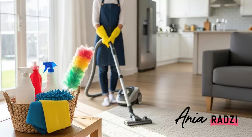 Kobieta odkurza