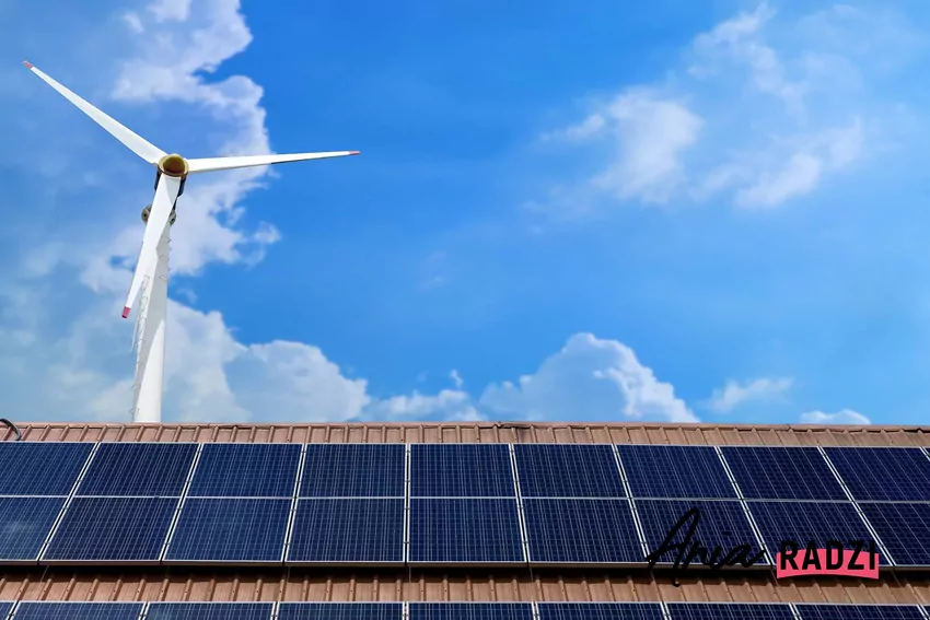 turbina wiatrowa, panele fotowoltaiczne